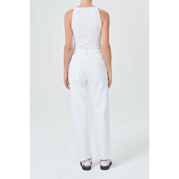 AGOLDE Cargo-Jeans Cooper Straight Leg High Rise Relaxed Milkshake Wash Size 31 - Picture 6 of 16